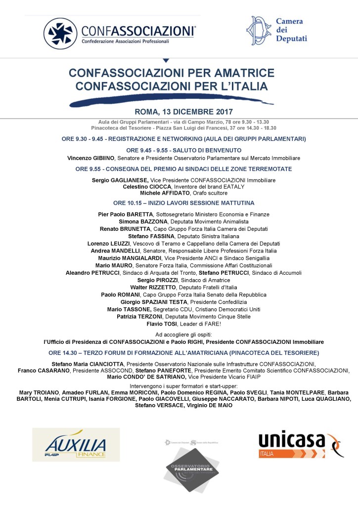 13 dicembre 2017 confassociazioni per amatrice con loghi_def