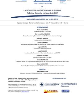 <h3>“LA SICUREZZA: MIGLIORIAMOLA INSIEME.  SAFETY E SECURITY NEI PAESI DELL’UE”</h3>