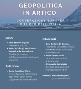 <h3>“GEOPOLITICA IN ARTICO – COOPERAZIONE EUROPEA E RUOLO DELL’ITALIA”</h3>