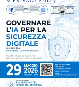 <h3>“GOVERNARE L’AI PER LA SICUREZZA DIGITALE. SINERGIE TRA INGEGNERIA, DIRITTO E SOCIETÀ”<h/3>